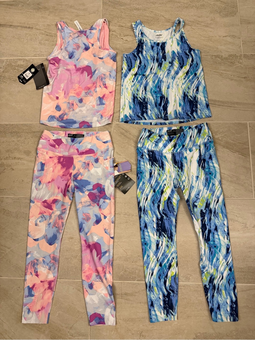 Avia Girls' Matching Active Sets - Pink Multi & Blue Multi
